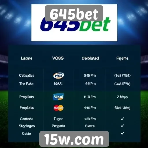 Métodos de pagamento disponíveis na 645bet